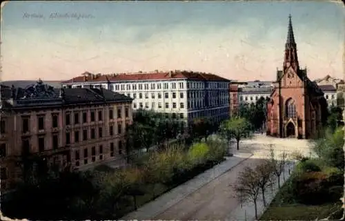 Ak Brno Brünn Südmähren, Elisabethplatz, Kirche, Gebäude