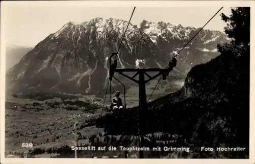 Ak Grimming Niederösterreich, Sessellift, Tauplitzalm