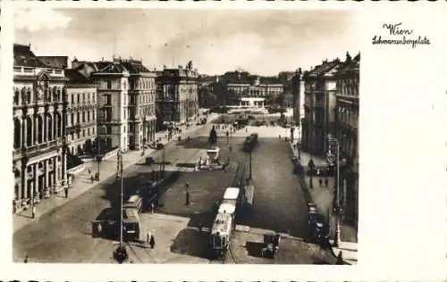 Ak Wien 1 Innere Stadt, Schwarzenbergplatz, Straßenbahn