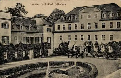 Ak Löbichau in Thüringen, innerer Schlosshof