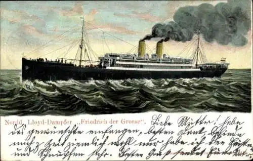 Ak Dampfschiff Friedrich der Große, Norddeutscher Lloyd Bremen