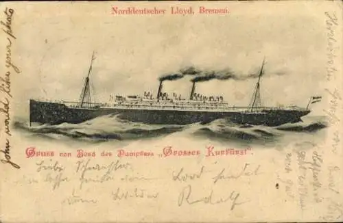 Ak Dampfer Großer Kurfürst, Norddeutscher Lloyd Bremen NDL