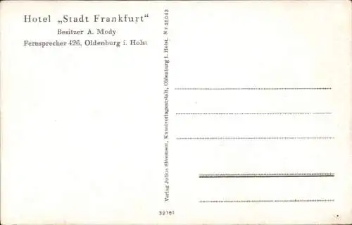 Ak Oldenburg in Holstein, Hotel Stadt Frankfurt