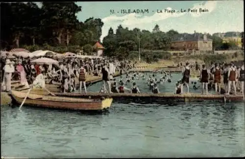 Ak L'Isle Adam Val d’Oise, Plage et Petit Bain