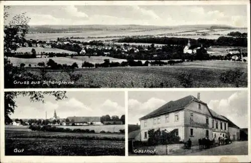 Ak Schöngleina in Thüringen, Panorama, Gut, Gasthof zum Anker