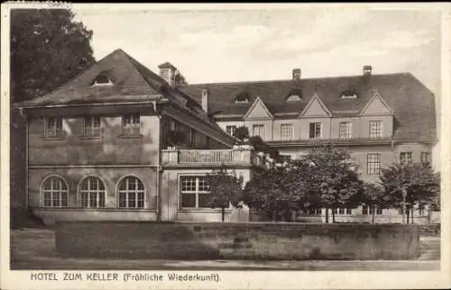 Ak Wolfersdorf in Thüringen, Hotel zum Keller bei Schloss Fröhliche Wiederkunft