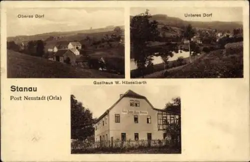 Ak Stanau Neustadt an der Orla Thüringen, Oberes Dorf, Unteres Dorf, Gasthaus W. Hässelbarth