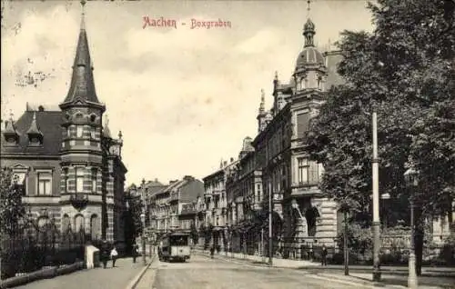 Ak Aachen, Boxgraben, Straßenbahn