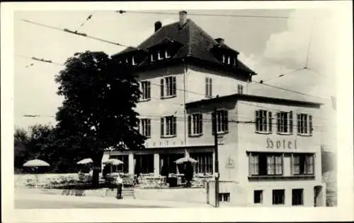 Foto Ak Saalburg in Thüringen, Hotel, Terrasse