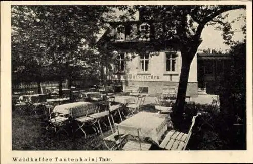 Ak Tautenhain Thüringen, Waldkaffee Waldfrieden, Garten