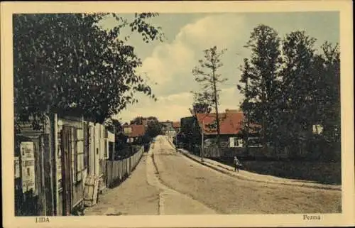 Ak Lida Weißrussland, Ferma, Straßenansicht, Anwohner