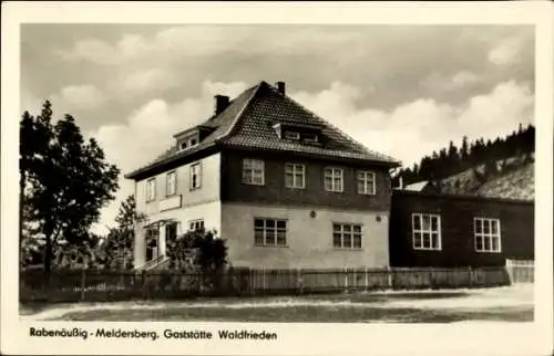 Ak Rabenäußig Meldersberg im Thüringer Wald, Gaststätte Waldfrieden