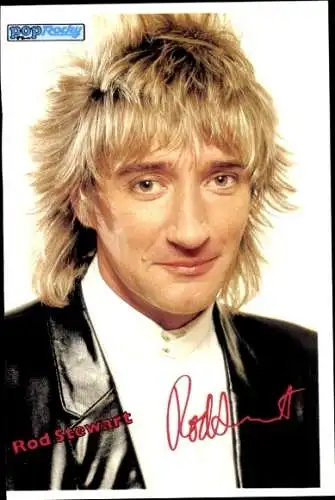 Ak Schauspieler Rod Steward, Portrait, Autogramm, Sänger, Pop Rocky