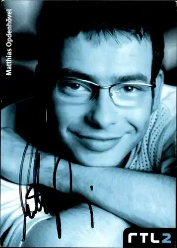 Ak Schauspieler Matthias Opdenhövel, Portrait, Autogramm, RTL 2, Bitte Lächeln