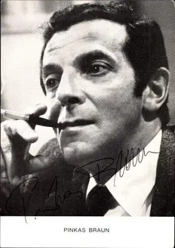 Ak Schauspieler Pinkas Braun, Zigarette, Portrait, Autogramm