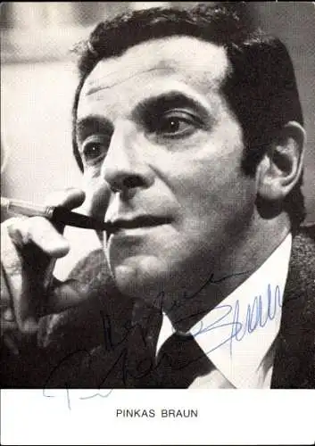 Ak Schauspieler Pinkas Braun, Zigarette, Portrait, Autogramm