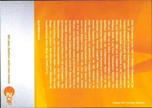 Ak Schauspieler Gerd Silberbauer, Portrait, Autogramm, ZDF