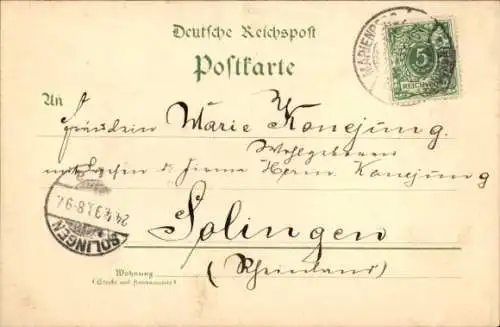 Wappen Litho 25 jähriges Regierungsjubiläum König Albert von Sachsen