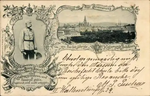 Ak Wien, Kaiser Franz Joseph I., 50 jähriges Regierungsjubiläum