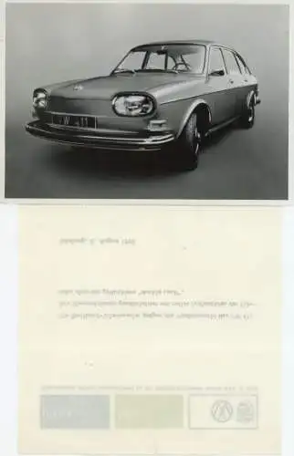 Faltblatt VW 411, Vorderansicht, Breitband-Scheinwerfer, Presse Bild Salzburg 1968