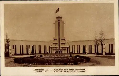 Ak Antwerpen Antwerp Flandern, Flagge der Stadt Antwerpen, Weltausstellung 1930