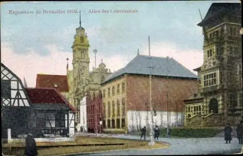 Ak Brüssel Brüssel, Ausstellung 1910, Allée des Concessions