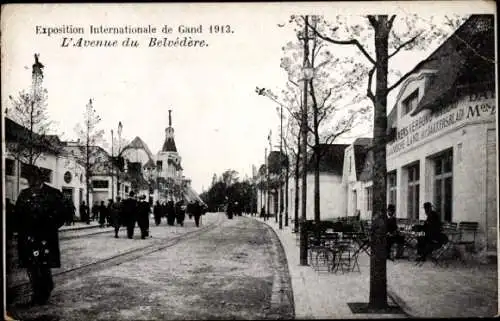 Ak Gent Ostflandern, Expo, Weltausstellung 1913, L'Avenue du Belvédère