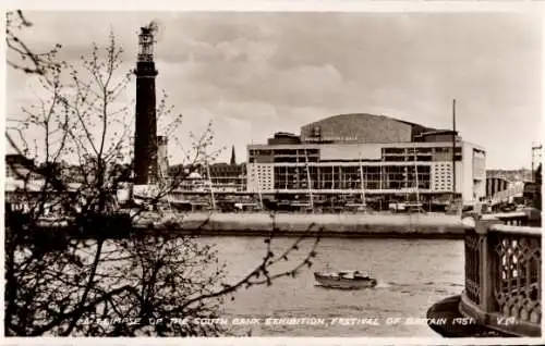 Ak London City England, Das South Bank Exhibition Festival of Britain 1951