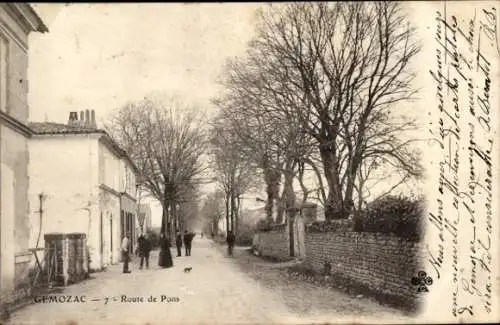 Ak Gémozac Charente Maritime, Route de Pons