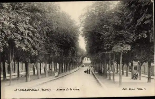 Ak Ay-Champagne Marne, Avenue de la Gare