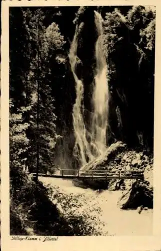 Ak Stillup im Zillertal Tirol, Stillup-Klamm, Wasserfall