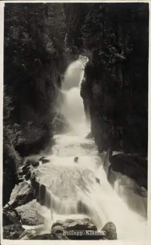 Ak Stillup im Zillertal Tirol, Stillup-Klamm, Wasserfall