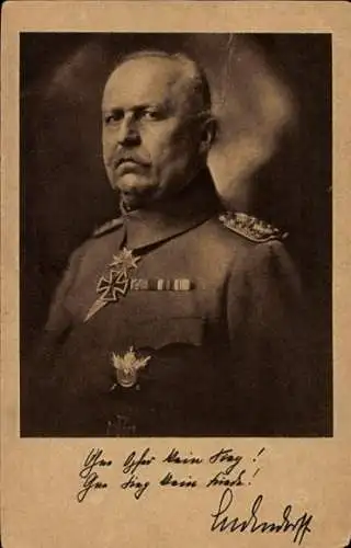 Ak General Erich Ludendorff, Ohne Opfer kein Sieg, Ludendorff Spende, Orden