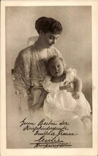 Ak Kronprinzessin Cecilie von Preußen, Prinzessin Alexandrine, Kriegskinder Spendentag 1916