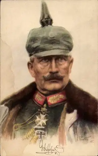 Künstler Ak Renatus, Otto, Kaiser Wilhelm II., Portrait, Uniform, Pickelhaube, Orden