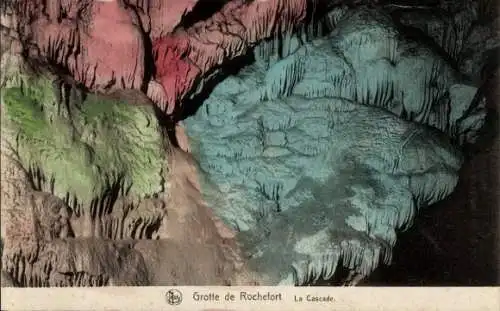 Ak Rochefort Wallonien Namur, Rochefort-Höhle, Wasserfall