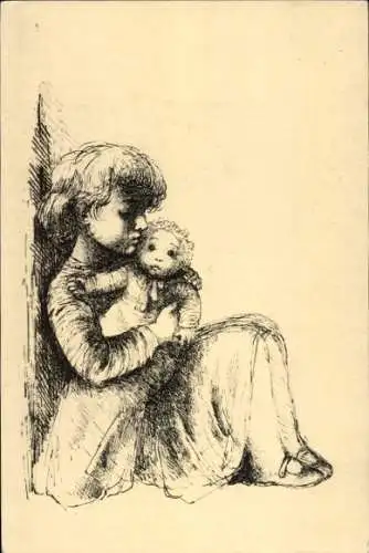 Künstler Ak Nagel, Hanna, Puppe, Mädchen
