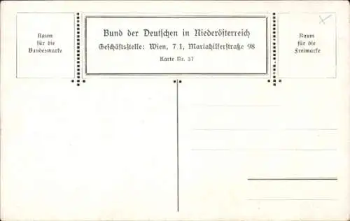 Künstler Ak Wilke, K. A., Bund der Deutschen in Niederösterreich, Wanderer, Lebewohl, Abschied