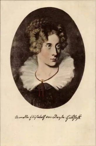 Ak Meersburg am Bodensee, Annette von Droste-Hülshoff, Portrait