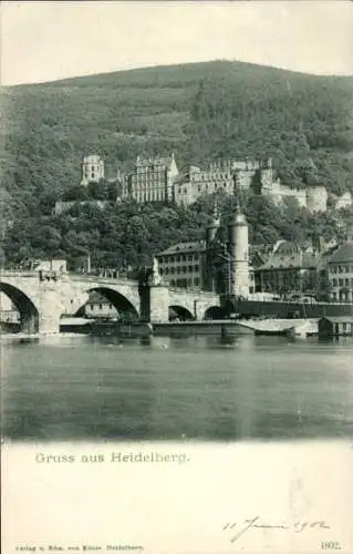 Ak Heidelberg am Neckar, Schloss, Brücke