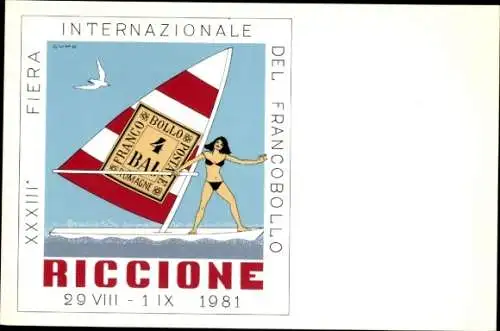 Ak Riccione Emilia Romagna, XXXIII Fiera Internationale del Francobollo 1981