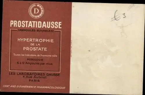 Ak Reklame, Prostatidausse, Laboratoire Dausse, Paris, Stierkampf