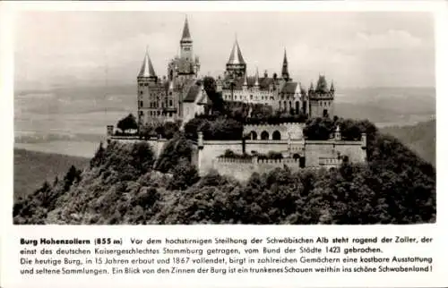 Ak Zimmern Bisingen im Zollernalbkreis, Burg Hohenzollern