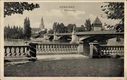 Ak Konstanz am Bodensee, Rheinbrücke