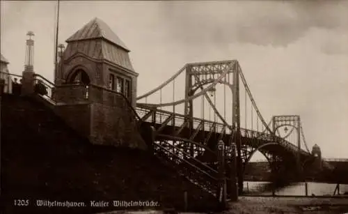 Ak Wilhelmshaven, Kaiser Wilhelm Brücke