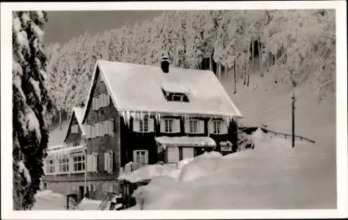 Ak Freiburg im Breisgau, Berg-Hotel Schauinsland, Winter