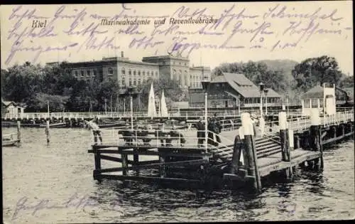 Ak Kiel, Marineakademie, Reventloubrücke