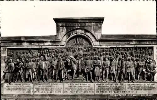 Ak Rüdesheim am Rhein, Niederwalddenkmal, Hauptrelief Die Wacht am Rhein