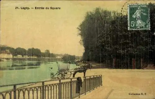 Ak Lagny Seine et Marne, Eingang zum Platz