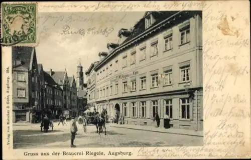 Ak Augsburg in Schwaben, Brauerei Riegele